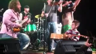 Alex Shumaker on stage with Bastard Bearded Irishmen