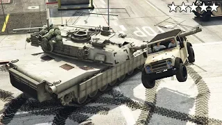 GTA 5 - ARMY Franklin VS Five Star Military Base Chase! (TANK RAMPAGE)