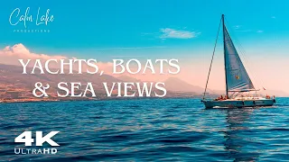 4K UHD Sailing Yachts and Stunning Boats in Seaside Paradise - Relaxing Ambient Music - Ocean Sea