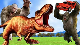 Velociraptors Tyrannosaurus Mosasaurus Fight Godzilla Evolution Dinosaurus Jurassic World Dominion