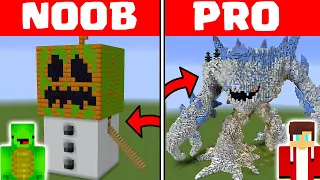 Minecraft NOOB vs PRO: BIGGEST GOLEM HOUSE by Mikey and JJ (Maizen Parody)