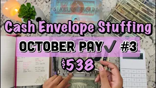 Cash Envelope Stuffing | $538 | Cash Budgeting for Beginners | Cash Envelope Method