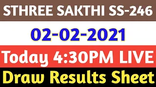 02-02-2021 STHREE SAKTHI SS-246 LOTTERY RESULT TODAY | Kerala Lottery Today Result 02/02/2021
