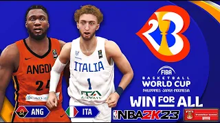 Day 1: FIBA World Cup 2023 l Angola VS Italia l NBA 2K23 PC Gameplay l Group A