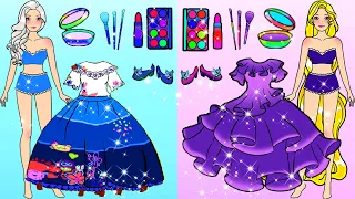 Blue And Purple Lucky Wheel Dresses New Beauty | Nursery Paper DIY Cartoon | Woa Doll American Kids