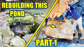 Saving a POND From Disaster! 💧 🌊 Pond REBUILD & Renovation (Part 1)