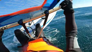 How does it feel to windsurf in 23 knots of wind