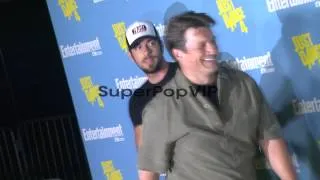 Zachary Levi, Nathan Fillion, Joss Whedon at Entertainmen...