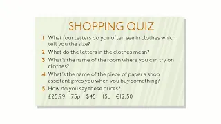 English File Pre intermediate- 4th edition- Episode 3 vocab quiz: shopping