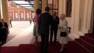 Barack and Michelle Obama meet the Queen