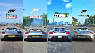 Porsche Carrera GT: Sound & Top Speed Comparison in AC, FH5, FH4, The Crew 2, PC3, FM7