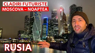 Așa arată capitala Rusiei NOAPTEA! Zgârie nori, ROBOTI și multă zăpadă!