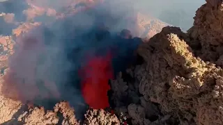 Etna volcano top craters Sicily