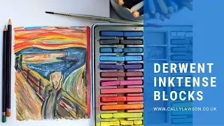 Painting an Artist's copy, The Scream by Edvard Munch in Derwent Inktense Blocks