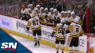 Penguins' Sidney Crosby ROOFS Backhander Off Brutal Giveaway To Beat First Period Buzzer