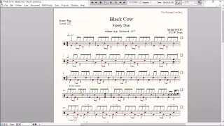 Drum Score - Steely Dan - Black Cow (sample)