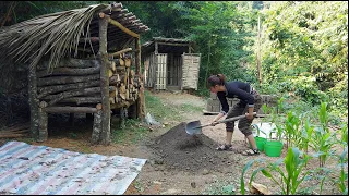 DIY handmade bricks and build a new house, bathroom & fireplace for cabin - Living off grid Ep.24