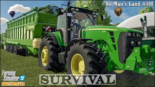 #Survival in No Man's Land Ep.100🔹Finishing Making Grass Silage. Spreading Digestate🔹#FS22🔹#4K