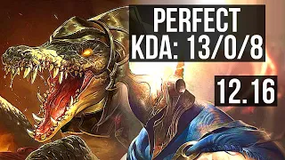 RENEKTON vs PANTH (TOP) | 13/0/8, Legendary, 6 solo kills, 600+ games | EUW Grandmaster | 12.16