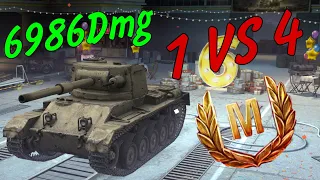 ОСТАЛСЯ С 500ХП И ВЫИГРАЛ БОЙ|Vickers CR|7000Dmg|Мастер|Колобанов|Wot blitz