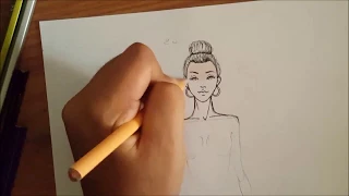 Fashion Illustration : HOW TO DRAW FACE EASY /Comment dessiner UN visage (facile).