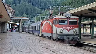 Train activity in Sinaia Royal Station, summer 2021