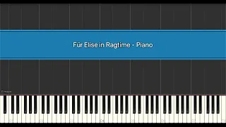 Fur Elise in Ragtime - Piano, Synthesia Piano Tutorial