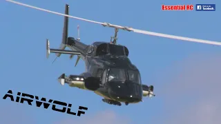 AIRWOLF ! 1980s TV ICON | SPECTACULAR FLIGHT OF GIANT SCALE RC HELICOPTER AT POPHAM MODEL SHOW 2021