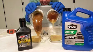 AMSOIL Vs Super Tech 15W-40 Heavy Duty Diesel Motor Oil Cold Flow Test