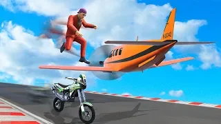 JUMPING A PLANE AND LANDING!? - GTA 5 Funny Moments