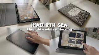 ipad (9th gen) unboxing in 2023 📦 asmr + thoughts and reviews 💭 + accessories