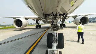 Pushback Airbus A330 Garuda Indonesia Kualanamu International Airport Medan