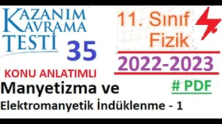 11. Sınıf | Fizik | Kazanım Testi 35 | Manyetizma ve Elektromanyetik İndükleme 1 | MEB | 2022 2023