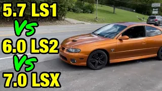 Pontiac GTO: 5.7L LS1 Vs 6.0L LS2 Vs 7.0L LSX!