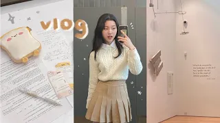 productive vlog 💌 study at café, grwm, trying fall drinks, preppy fits, deep cleaning ☕