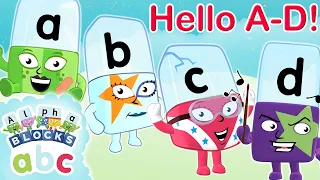 @officialalphablocks - Say Hello to Letters A, B, C and D! | Meet the Alphabet | Learn to Spell