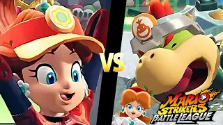 Mario Strikers Battle League Team Daisy vs Team Bowser Jr in Urban Rooftop