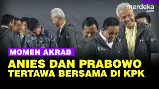 Momen Akrab Tiga Capres Cawapres, Prabowo dan Anies Ngobrol Tertawa Bersama