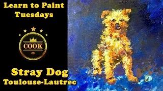 How to Paint a Stray Dog by Toulouse-Lautrec with Ginger Cook Beginner Acrylic Painting Tutorial