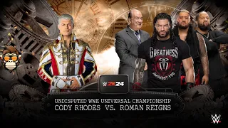 WWE 2K24 - Cody Rhodes Vs Roman Reigns - Undisputed WWE Universal Championship | WWE WrestleMania 40