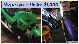 Best Motorcycles Under $1,000 Motovlog