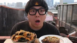 뚜란 비오는날 짬뽕 볶음밥 먹방 Spicy seafood and meat mixed noodle soup Fried rice korea Mukbang eating show