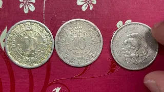 ¡Carísima! 10 Centavos "Calendario Azteca". Cuproníquel. 1936 a 1946.  PRECIOS ACTUALES Y REALES.