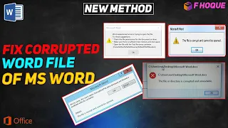 how to Recover and Repair Corrupted Word File |F HOQUE|how to fix corrupted word file by 6 methods |