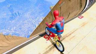 GTA 5 - Spiderman BMX Parkour Jumps Vol.24 (Euphoria Ragdolls)