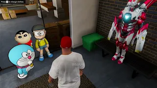 GTA 5: Franklin & Shin Chan Stealing IRON MAN Suits and Got Ultimate Super Powers Gta5 in Telugu