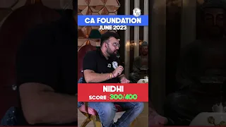 Nidhi ने कैसे किया CA Foundation June 2023 पार?? #PW #Shorts #CAFoundationMotivation