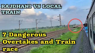 Dangerous 130kmph  WAP7 Patna Janshatabdi+ Garib Rath+Rajdhani attacks EMU - Indian Railways