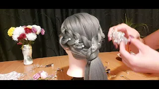 {ASMR} 3 Quick & Easy hairstyles / Hair play /Hair accessories / Soft spoken.