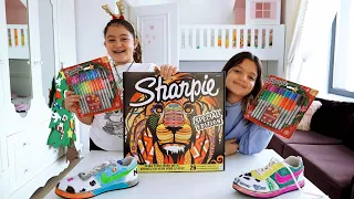Masal and Öykü is making a surprise gift for their mothers. SHARPIE Challenge